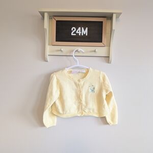 Charming Cream Kids Cardigan with Embroidered Detail